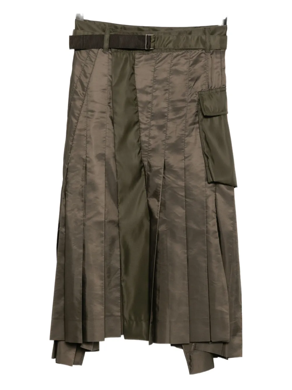 

Юбка с запахом и складками SACAI, зеленый