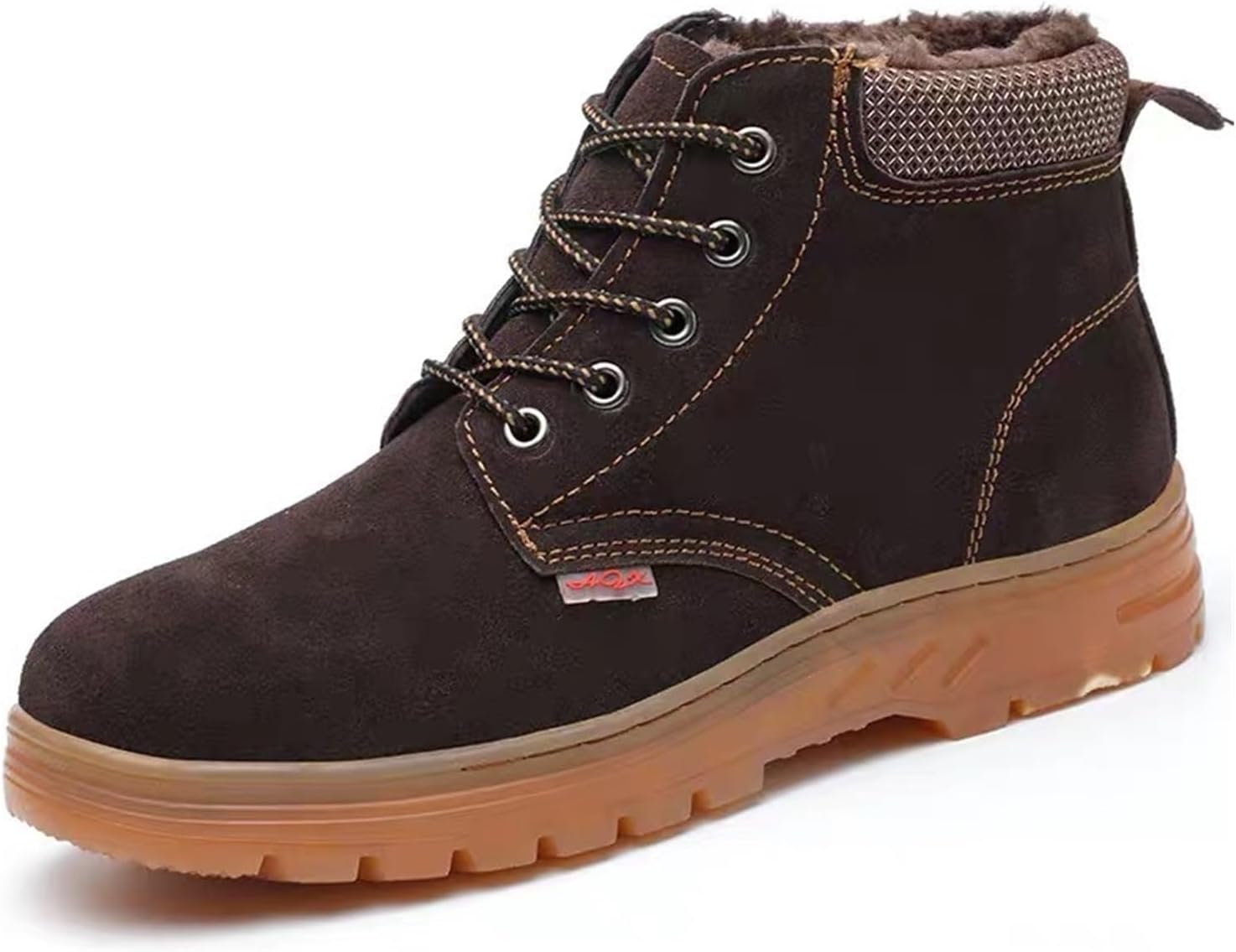 

Мужские модные ботинки с стальным носком, противоскользящие, прочные, безопасные для промышленного и строительного труда, удобные и безопасные кроссовки, зимние теплые походные ботинки Generic, коричневый