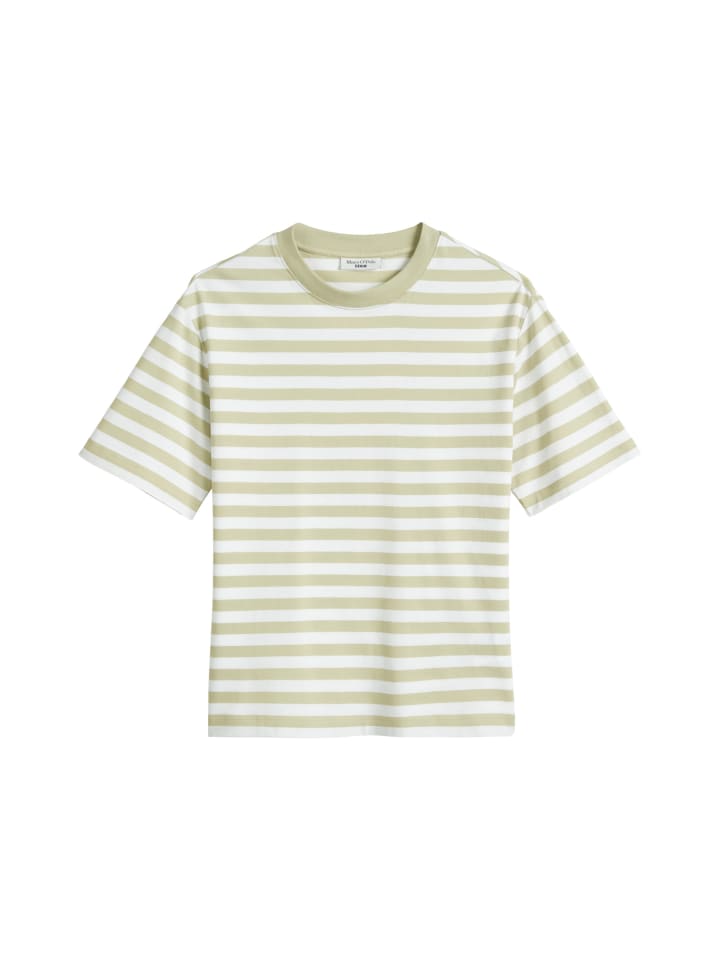 

Обычная полосатая футболка светло-зеленого цвета Marc O'Polo DENIM, Зеленый, Обычная полосатая футболка светло-зеленого цвета Marc O'Polo DENIM