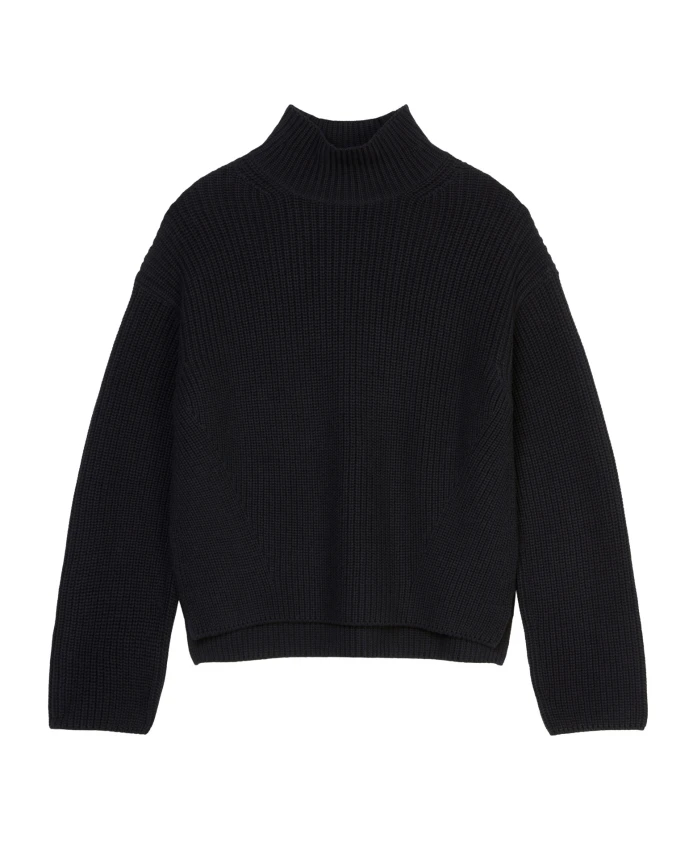 

Свободный вязаный свитер с высоким воротником Marc O'Polo, синий