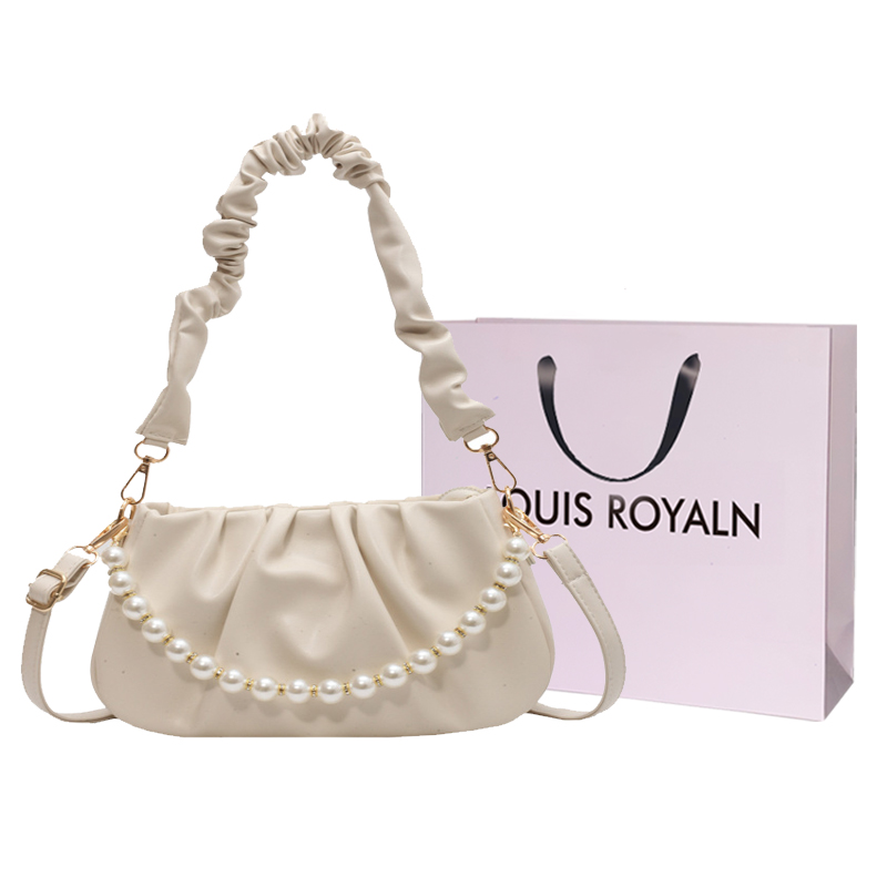 

LOUIS ROYALN Женская наплечная сумка через плечо, Ecru+Custom Shopping Bag