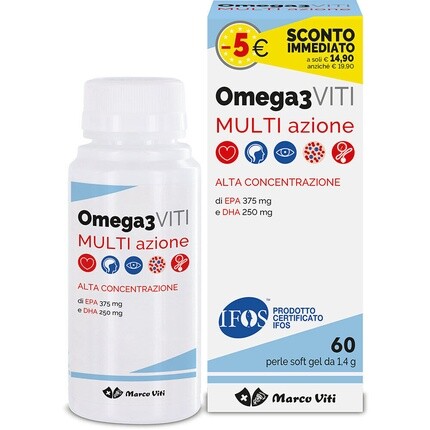 

Marco Viti Farmaceutici Spa Омега-3 Многофункциональные Винты 60 Мягких Жемчужин