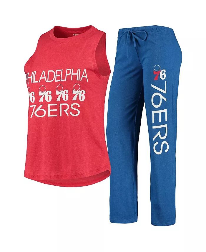 

Женский комплект для сна Royal, красный Philadelphia 76ers майка и штаны Concepts Sport