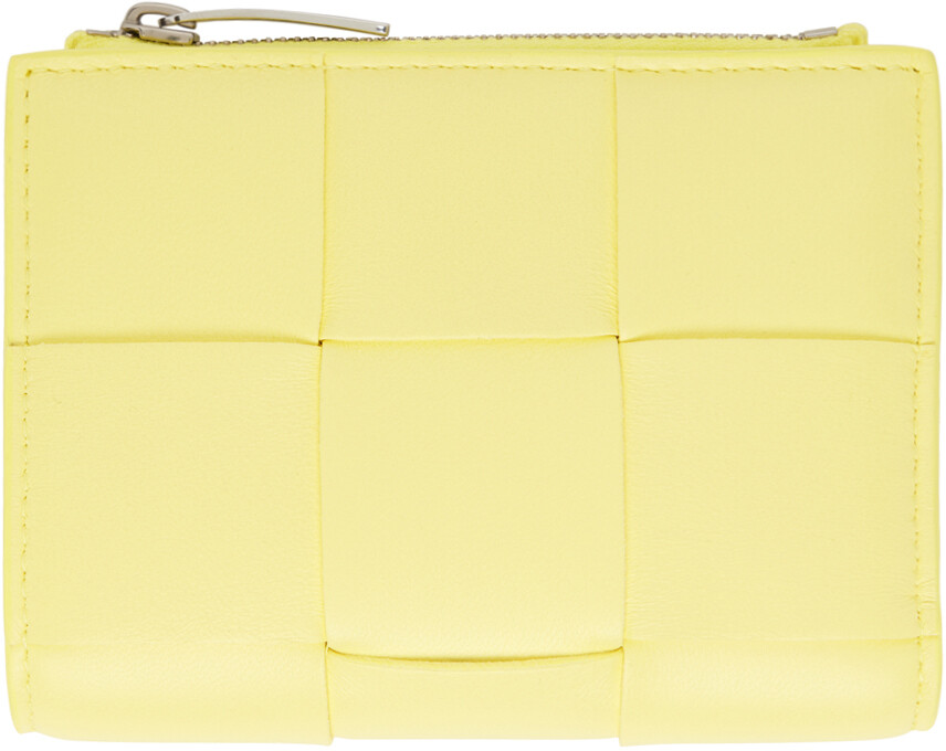 

Желтый кошелек двойного сложения на молнии Bottega Veneta