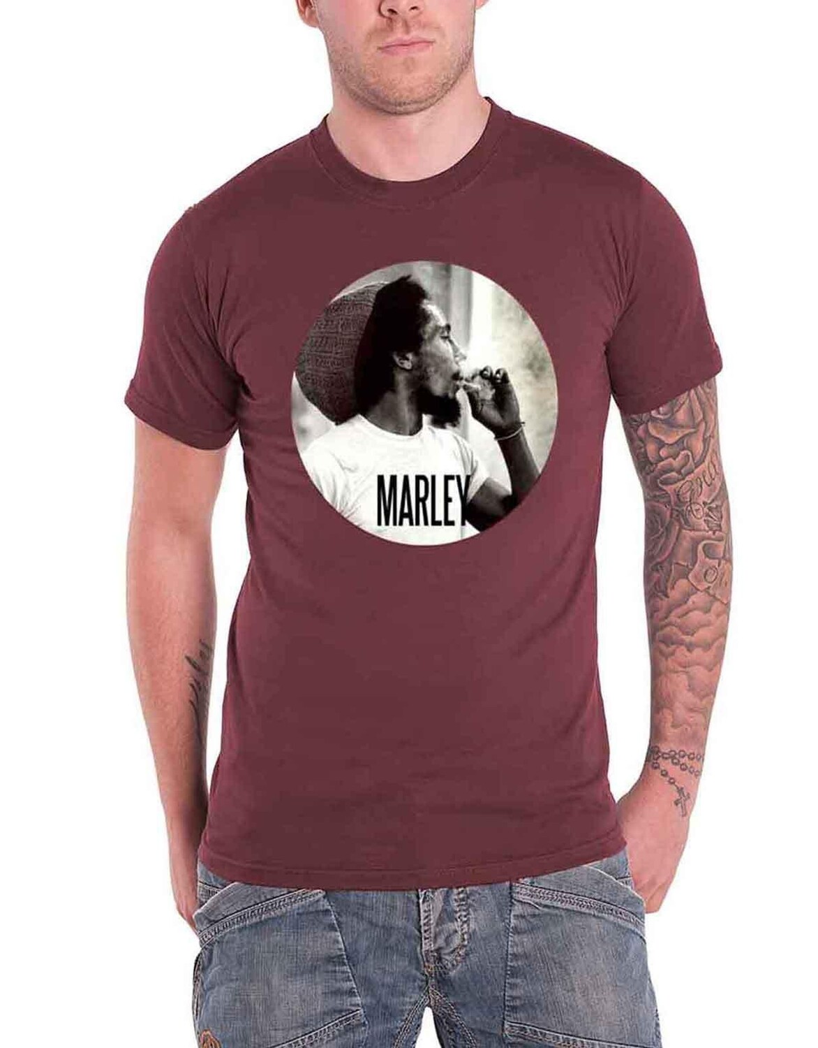 

Футболка Maroon Smokin Joint Circle Bob Marley, фиолетовый