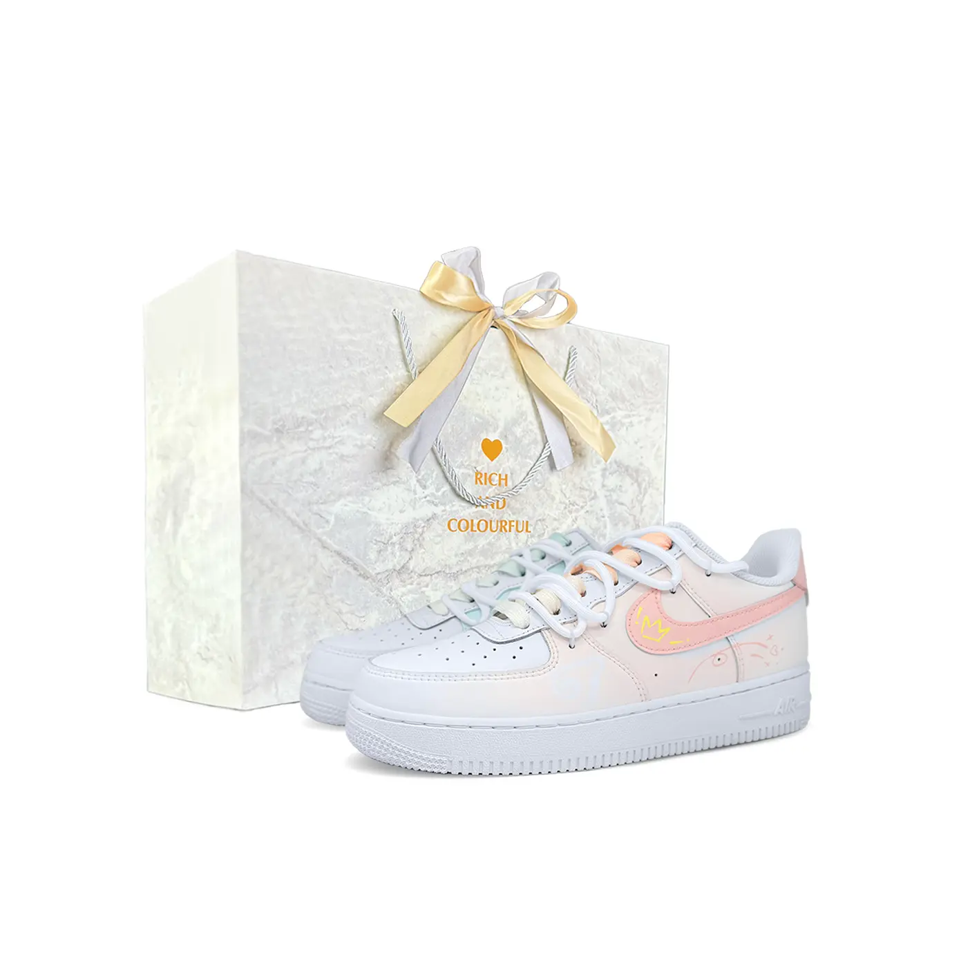 

Низкие кроссовки для скейтбординга Air Force 1 Sweet Girl для подростков Nike, розовый