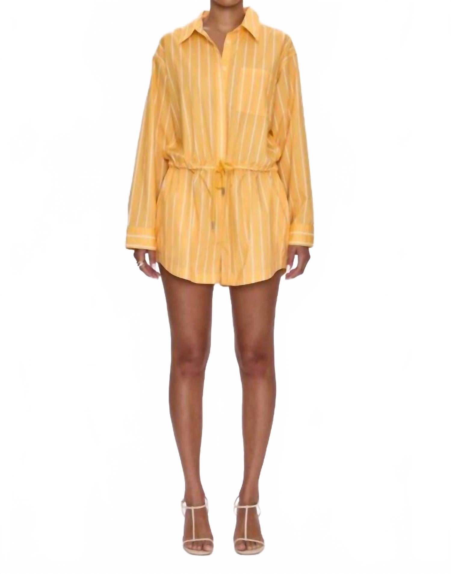 

Эмили Хлопковый Поплин Комбинезон В Полоску Папайя PISTOLA, Papaya Stripe