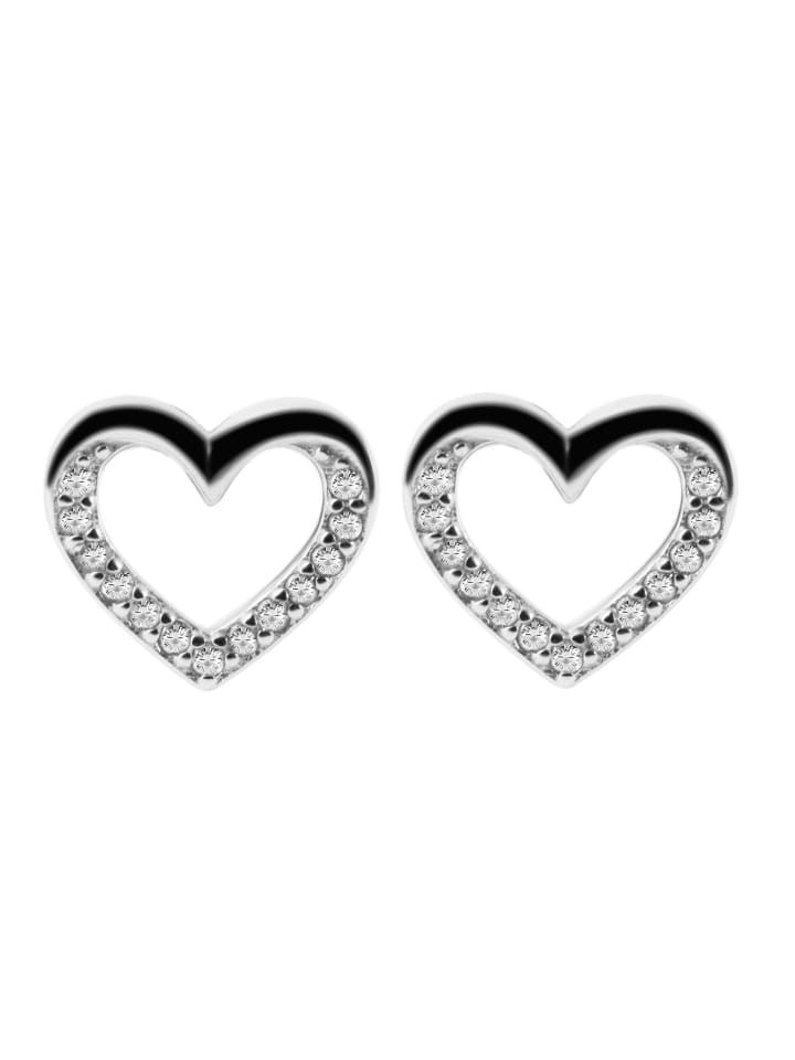 

Adeliás Женские серьги - серьги-гвоздики в форме сердца из серебра 925 пробы с кубическим цирконием в серебряной оправе