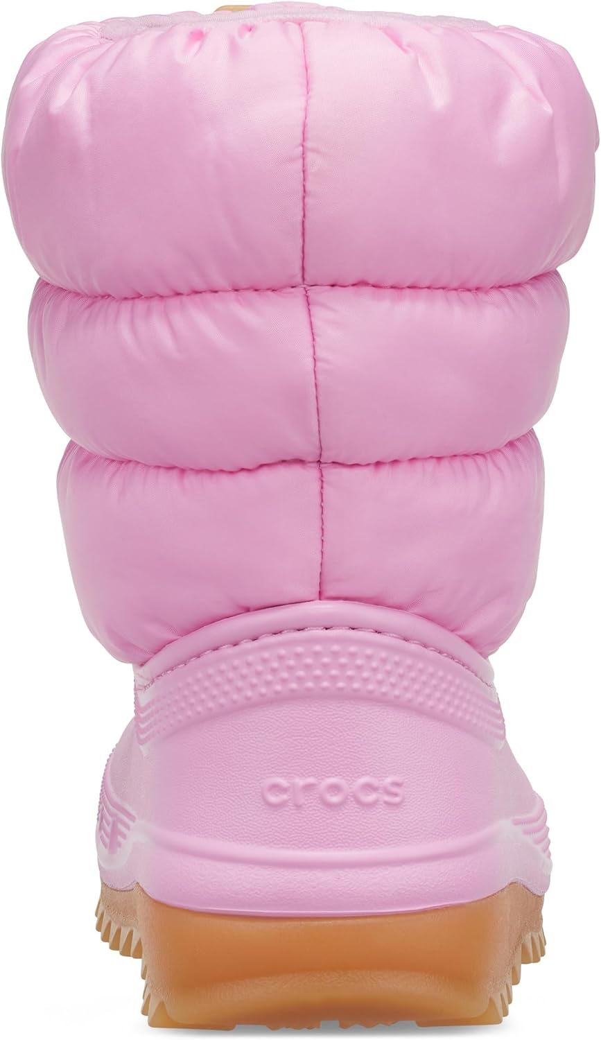Унисекс детские зимние ботинки Crocs Classic Lined Neo Puff | Мягкие зимние ботинки, Pink Tweed/Gum — фото 4