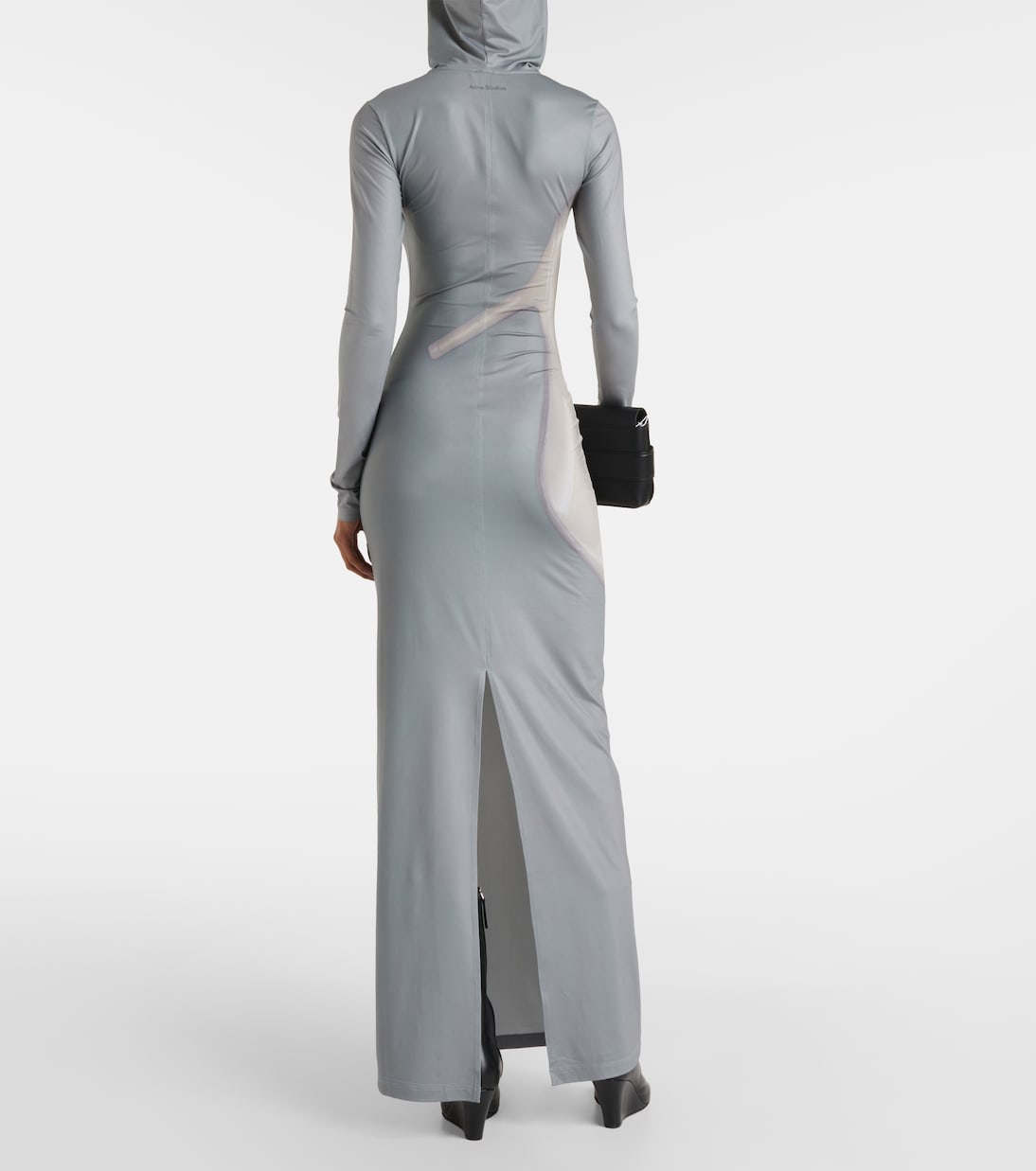 Платье макси из джерси с принтом Acne Studios, Grey/Beige — фото 3