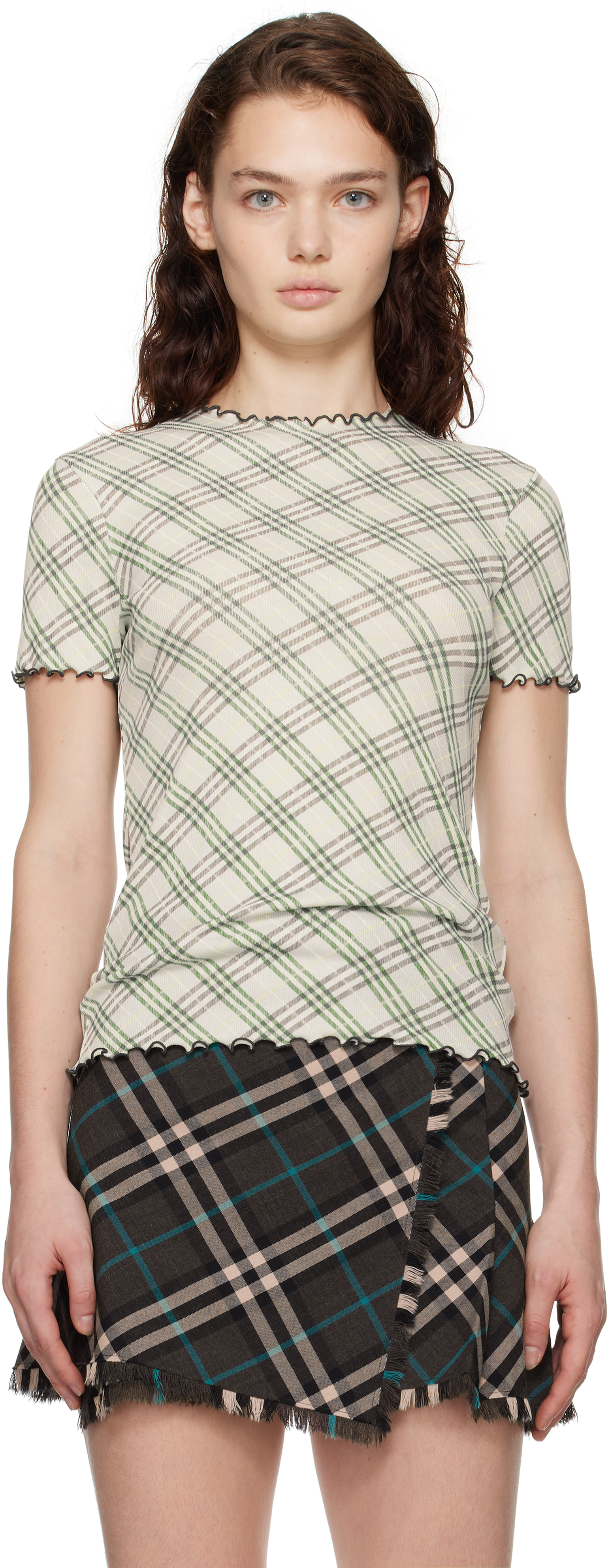 

Футболка в зеленую клетку Burberry