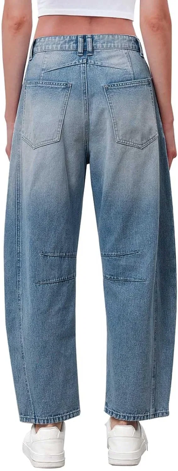 Джинсы широкие Barrel Jeans, A02 Light Blue — фото 2