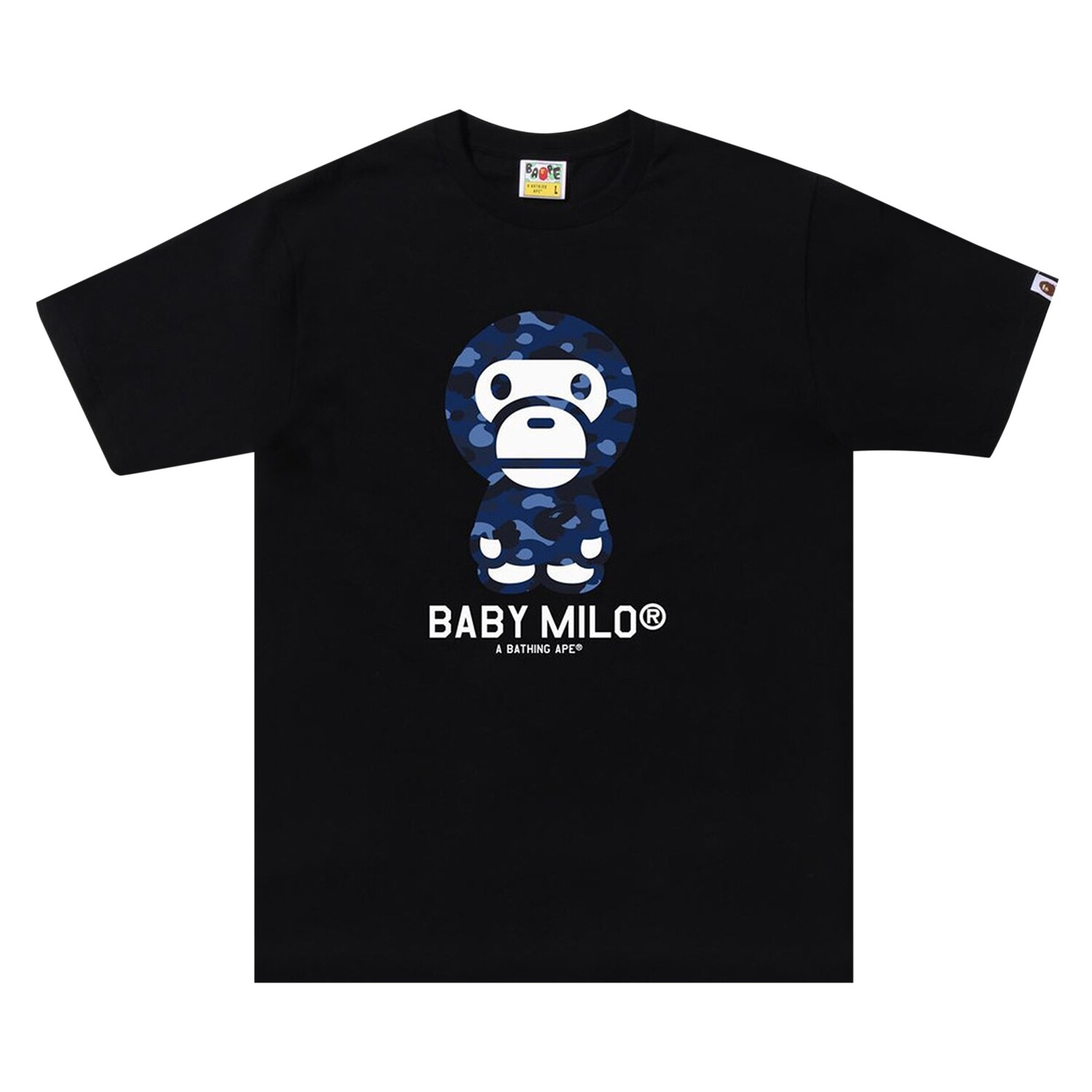 

Футболка BAPE Color Camo Baby Milo, черный/темно-синий