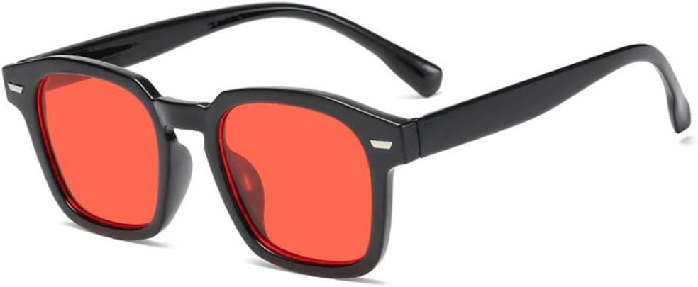 

Винтажные солнцезащитные очки, модный дизайн, ретро-солнцезащитные очки, стильные прямоугольные очки, текстура, повседневные очки для вождения, защита от УФ-излучения UV400 KTUCN, Black Red