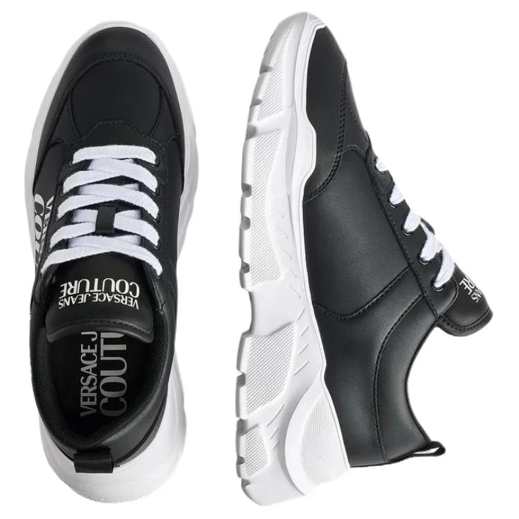 VERSACE JEANS COUTURE Кроссовки мужские Cow Split Leather Low top Casual Black — фото 4