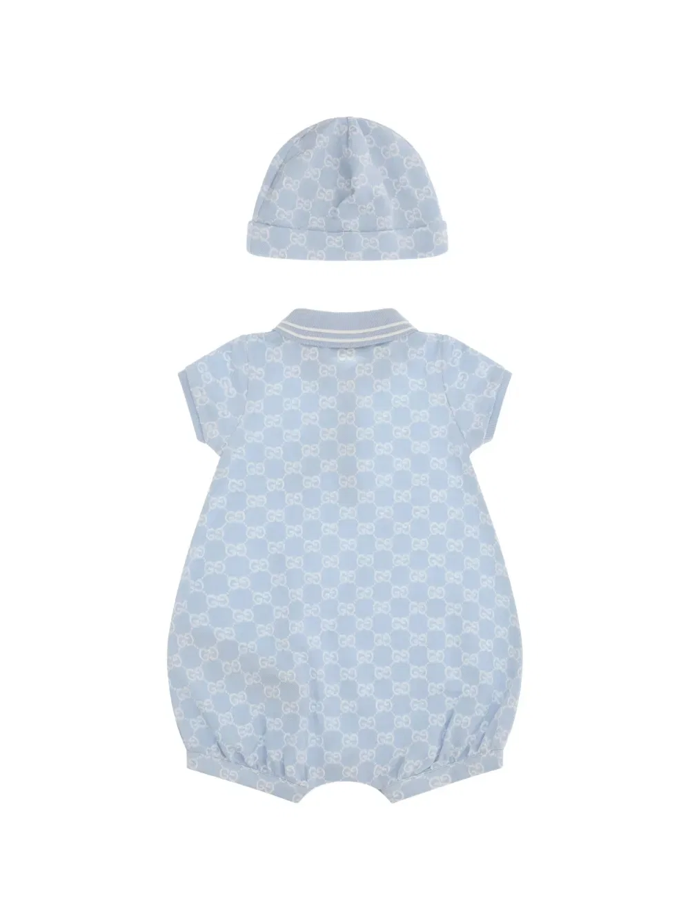 Комплект коротких трусиков с узором GG (два штанин) Gucci Kids, синий — фото 2