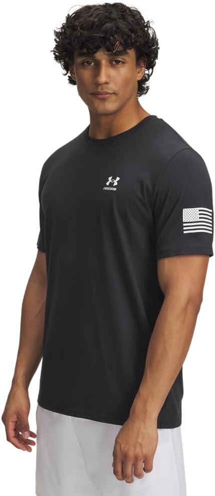 

Мужская футболка с коротким рукавом Under Armour Freedom Flag, (001) Black/White, Белый, Мужская футболка с коротким рукавом Under Armour Freedom Flag, (001) Black/White