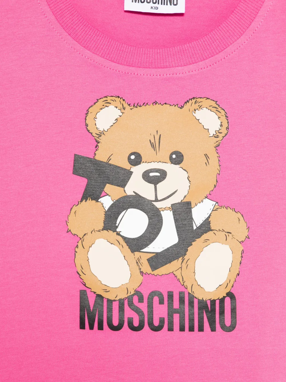 Футболка с принтом Teddy Bear Moschino Kids, розовый — фото 3