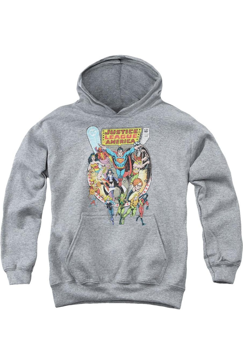 

Молодежная толстовка с капюшоном Justice League of America Team Up Gildan, Athletic Heather