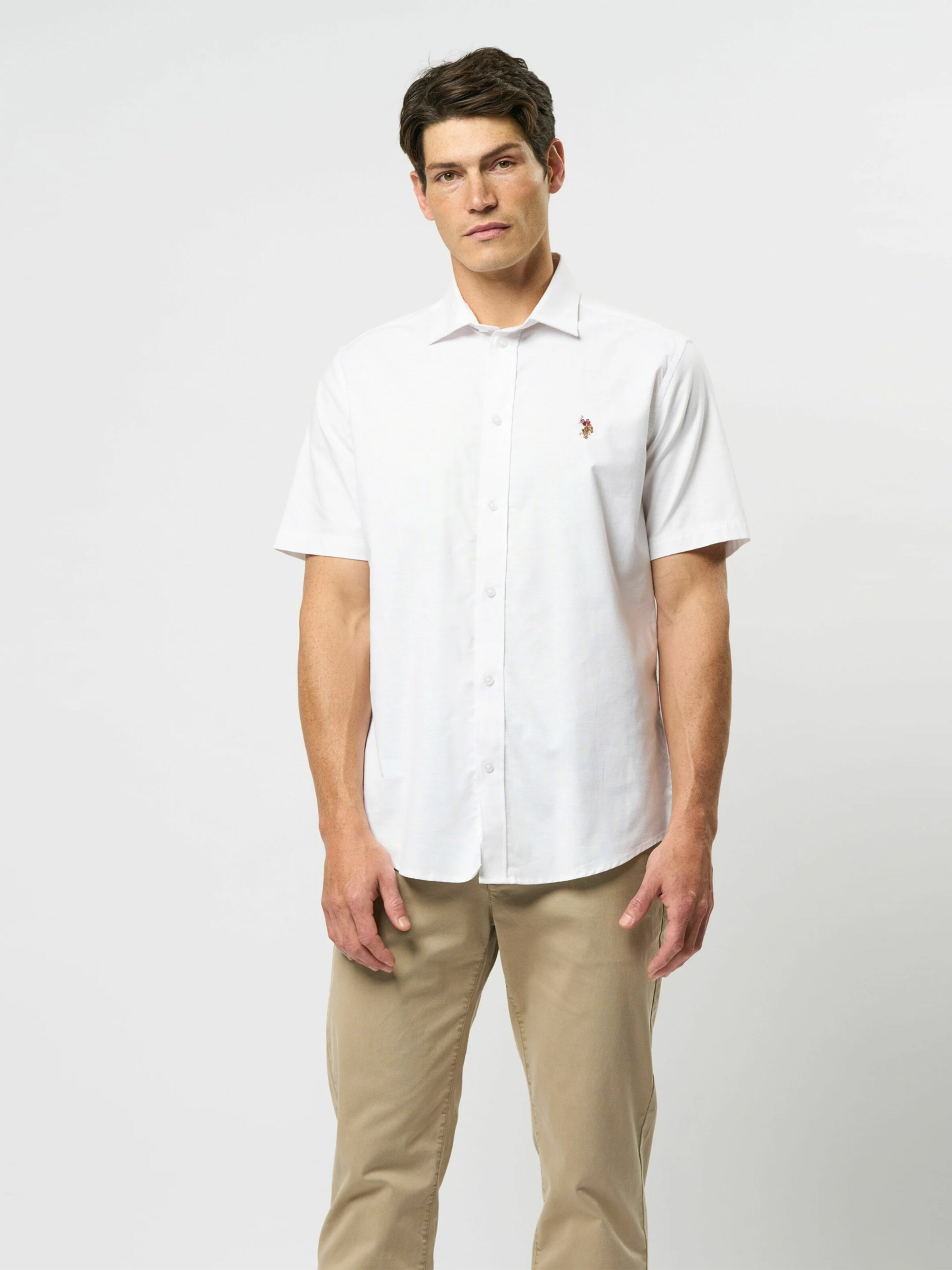 U.S. POLO ASSN. Рубашка на пуговицах 'UMNatan' белая, Regular fit — фото 3
