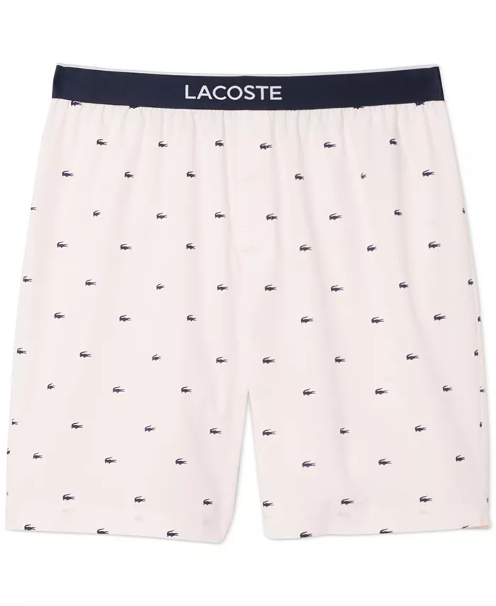 

Мужские пижамные шорты для отдыха с принтом "крокодил" Lacoste, красный