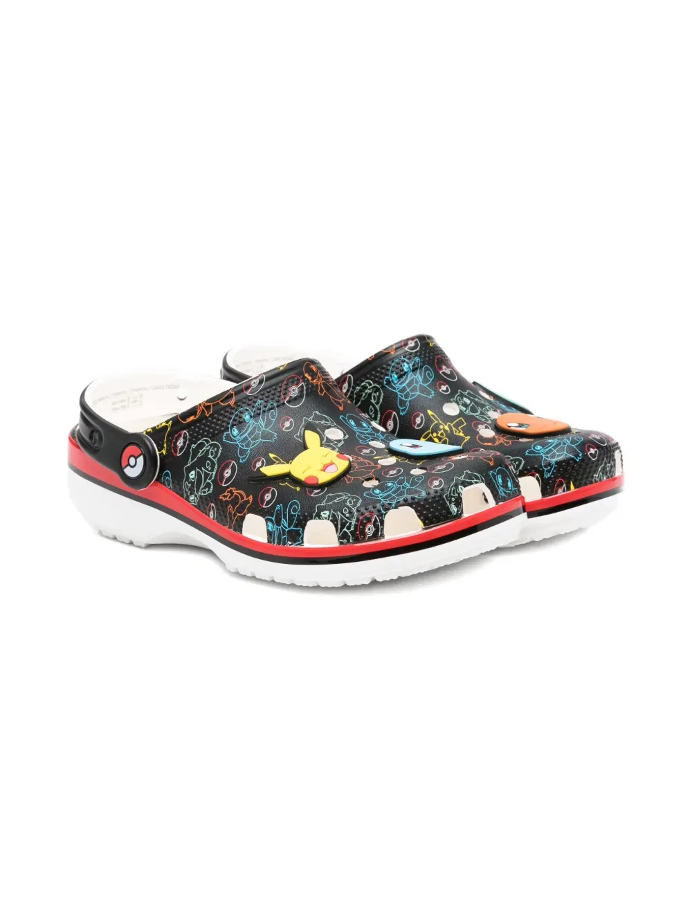 Сабо с принтом покемонов Crocs Kids, черный