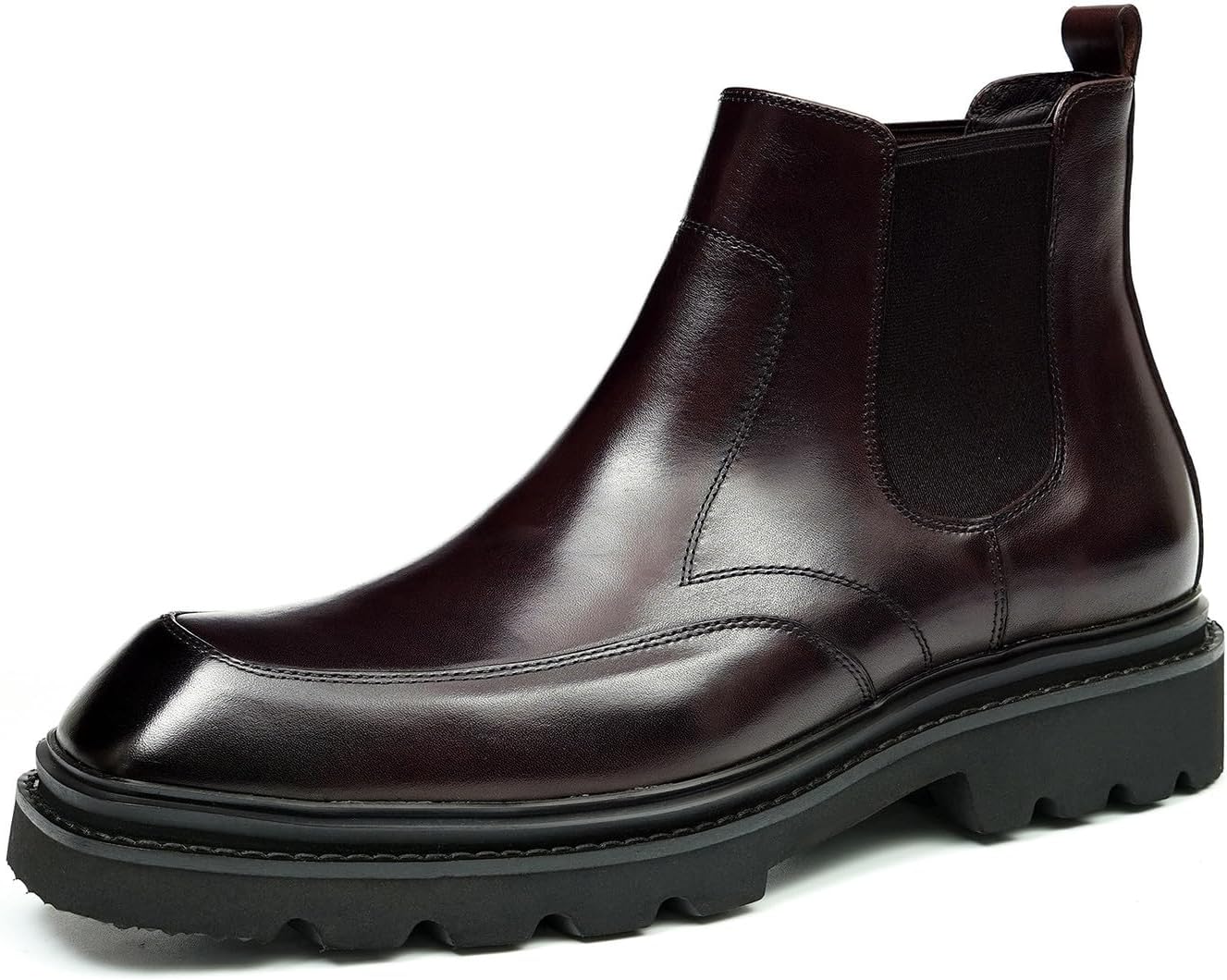 

Мужские ботинки Santimon Chelsea, формальные ботинки до щиколотки, из натуральной кожи, с простым носком, для выпускного, модные ботинки для смокинга, свадьбы, делового и повседневного стиля, легкие зимние ботинки, коричневый