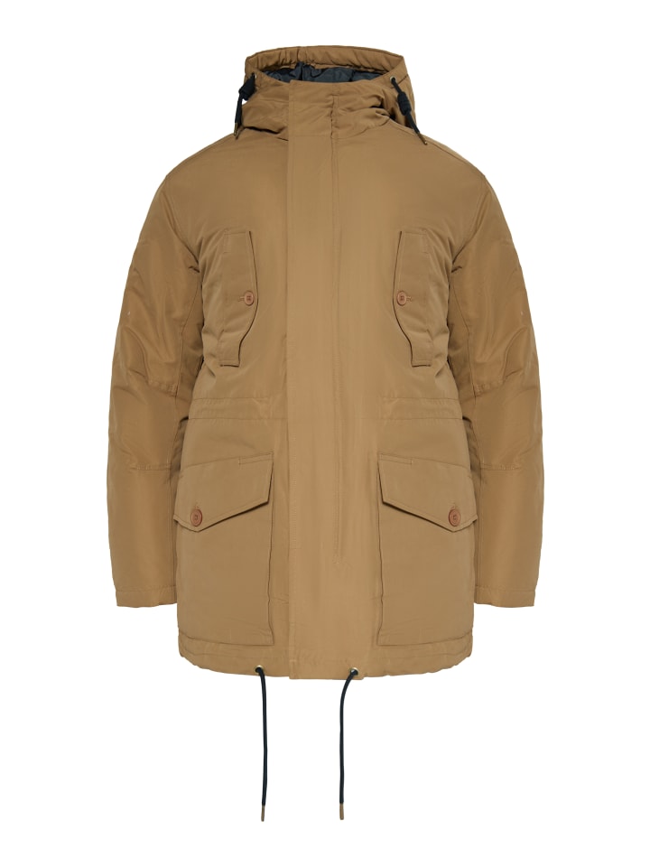 

MO Мужская стеганая куртка-анорак верблюжьего цвета