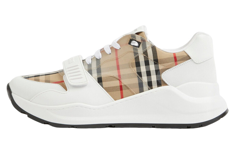 Кроссовки из кожи и клетки, белые, прозрачные, в клетку Burberry