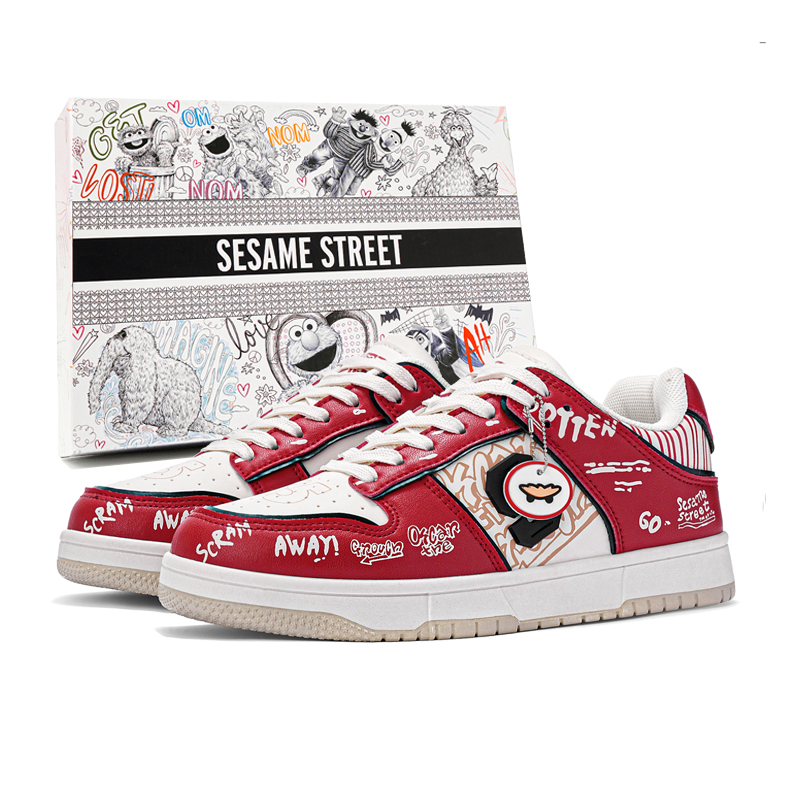 

SESAME STREET Юнисекс скейтерские кроссовки низкие экрю/черные - бежево-красные, цвет Beige Red