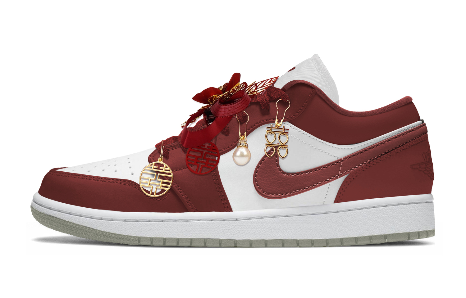 Jordan Air 1 Abrasion Resistant Low top Skateboard Shoes Unisex Red — фото 3