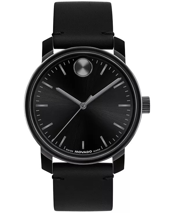 

Мужские часы Bold Access Swiss Quarter с черным кожаным ремешком, 41 мм Movado, black