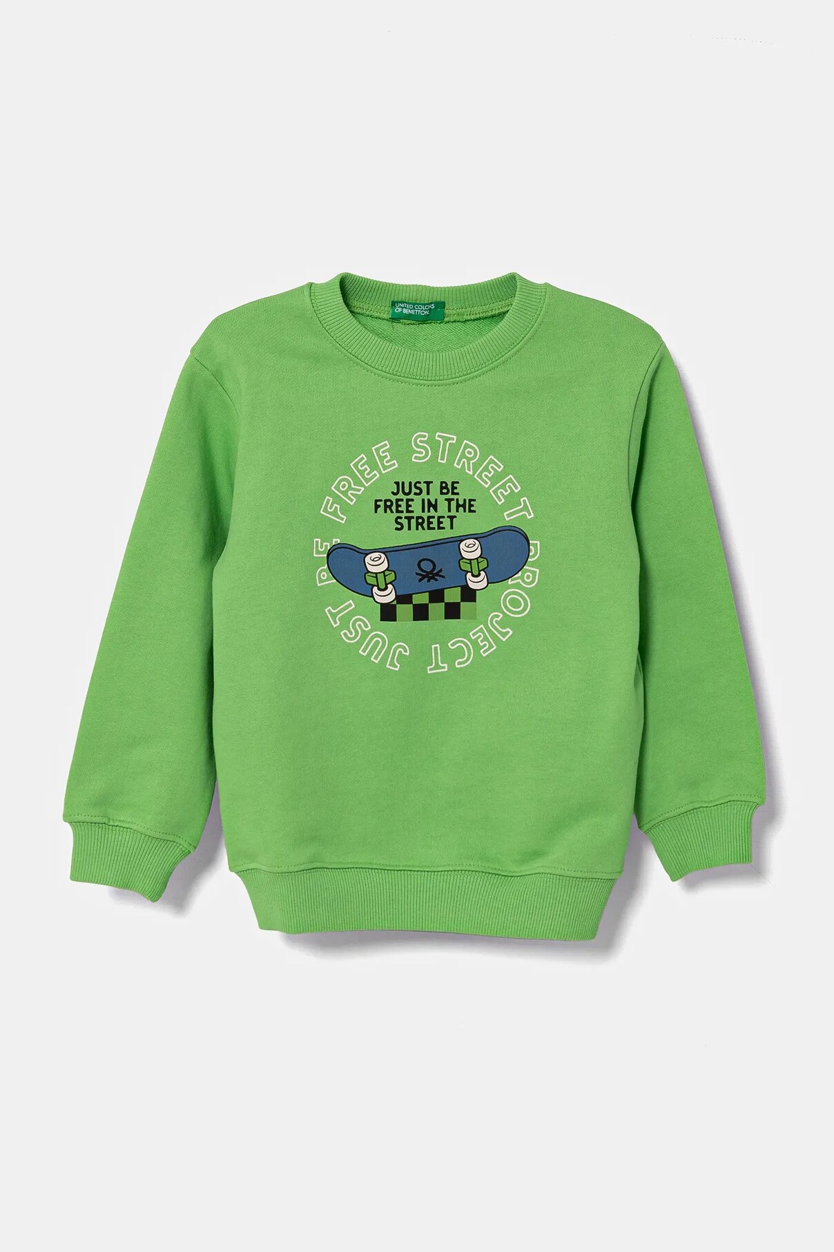

Детская хлопковая толстовка United Colors Of Benetton, зеленый