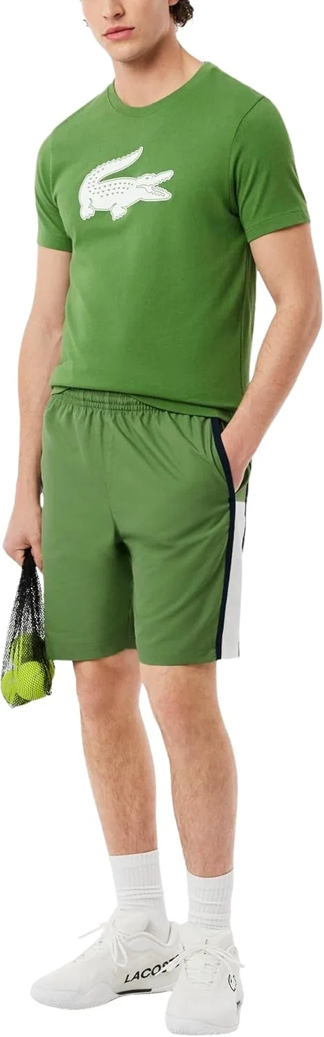Мужские легкие теннисные шорты Lacoste с цветными полосками