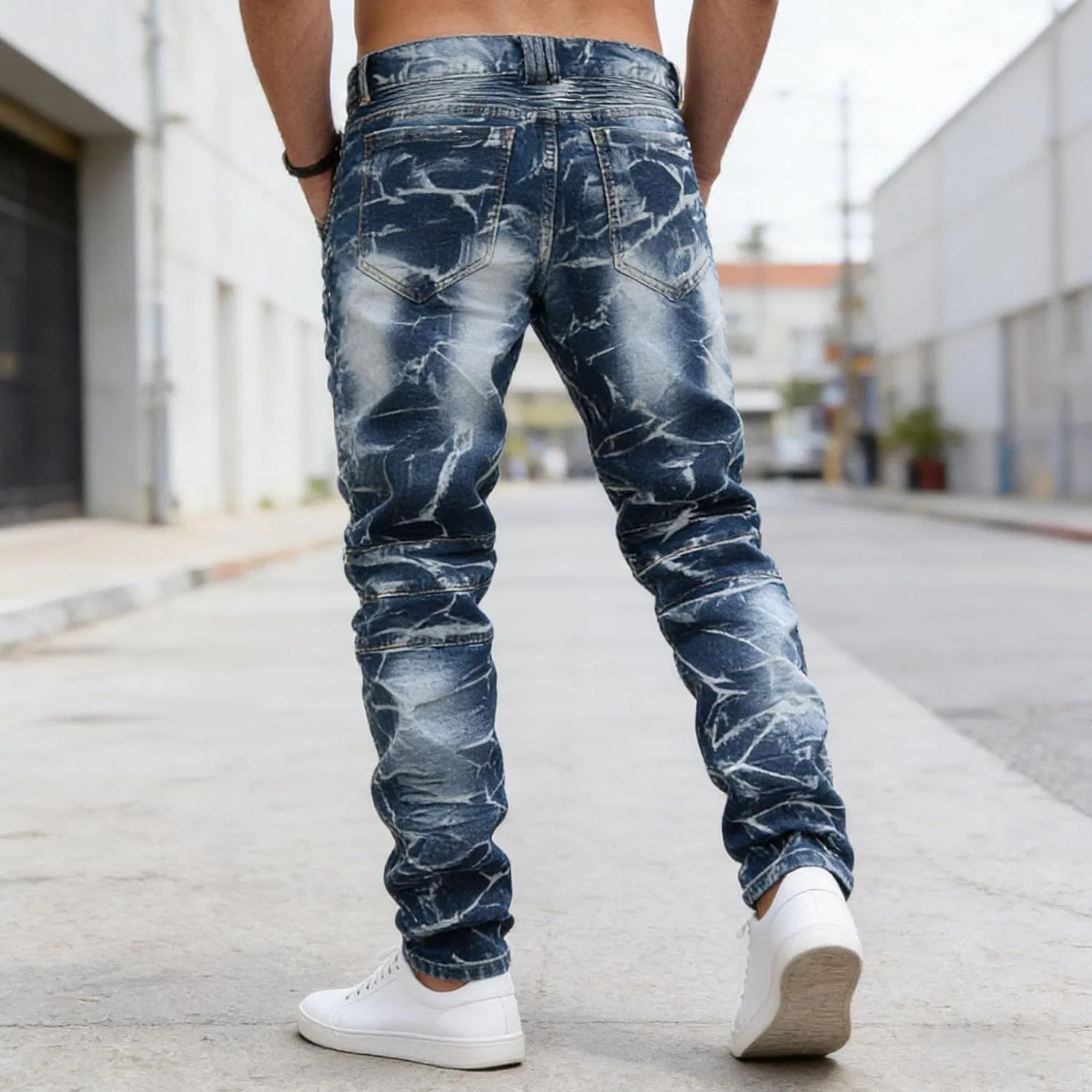 Джинсы Slim Fit Stretch, Ripped, Dark Blue — фото 4