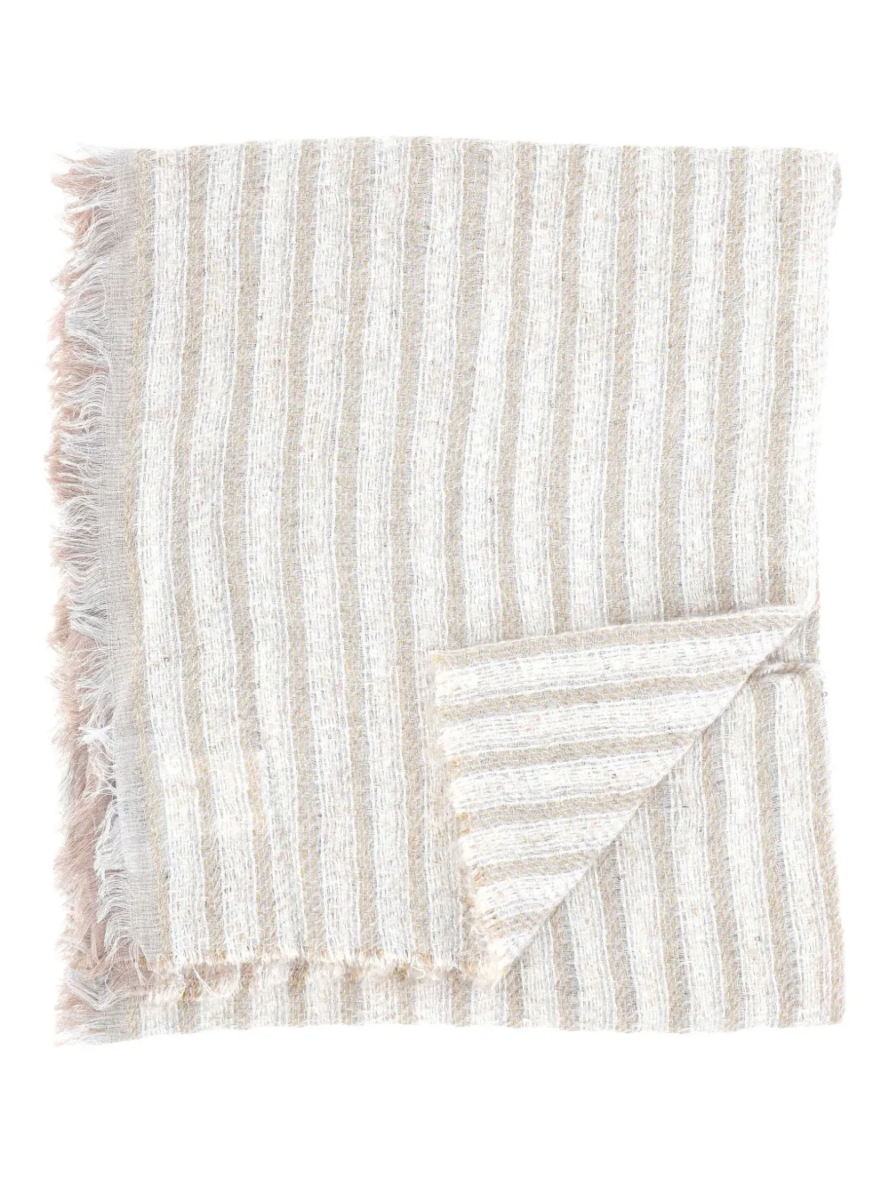 

Полосатый шарф с бахромой Gran Sasso, нейтральный