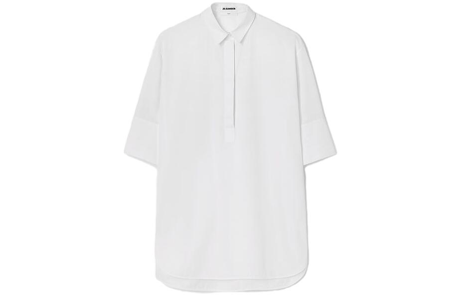Пятничная футболка с буфами из хлопка JIL SANDER, белая — фото 2