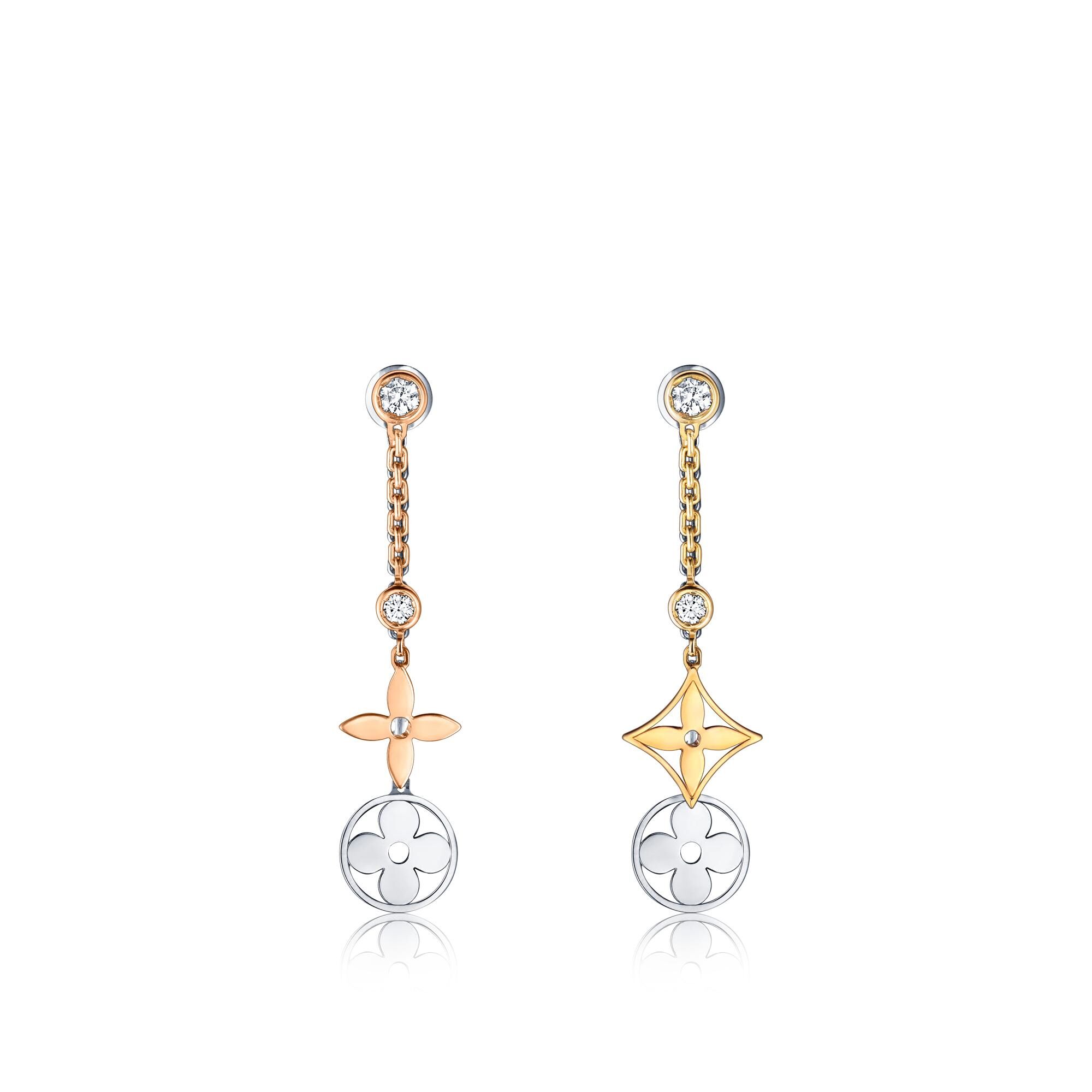 

Длинные серьги Blossom, 3 золота и бриллианты Louis Vuitton, золотой