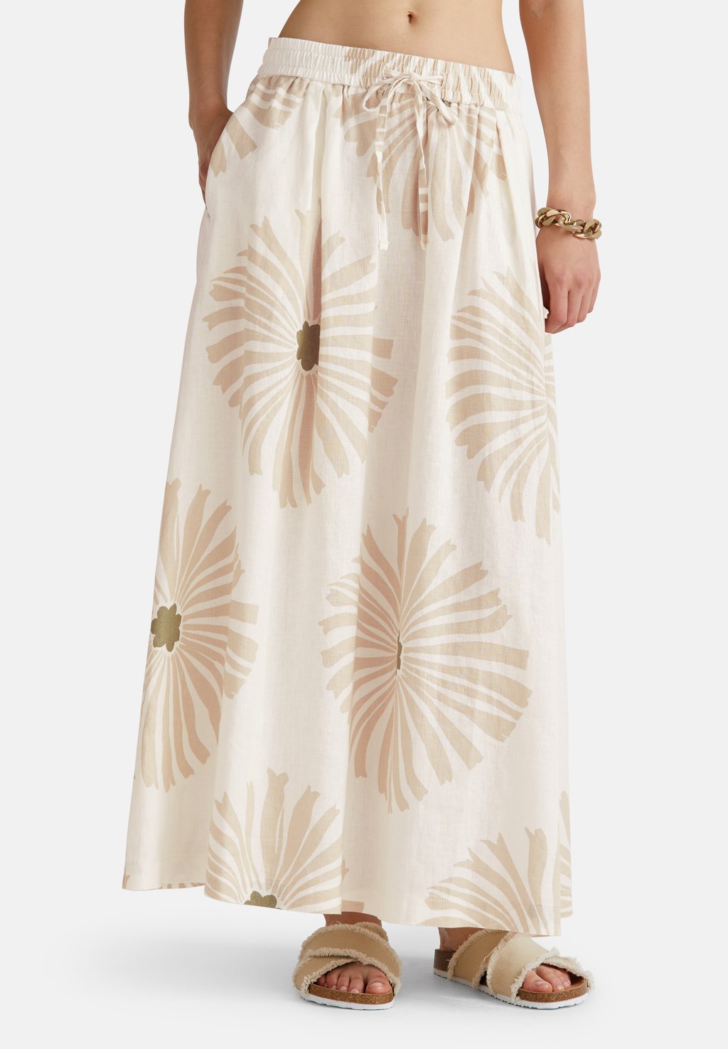 

Юбка макси MIDI WITH FLORAL PRINT United Colors of Benetton, бежевый