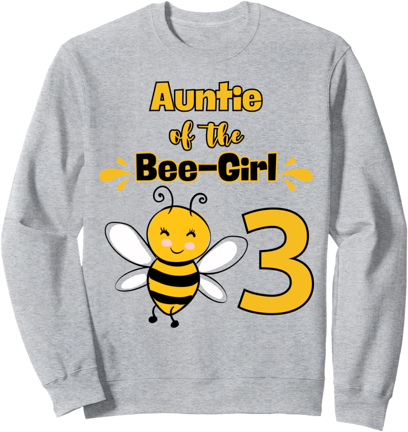 

Толстовка с надписью «Тетушка Пчела, тематика 3 пчел», посвященная вечеринке в честь 3-летия Family Look Honey Bees Theme Decorations Gifts, серый