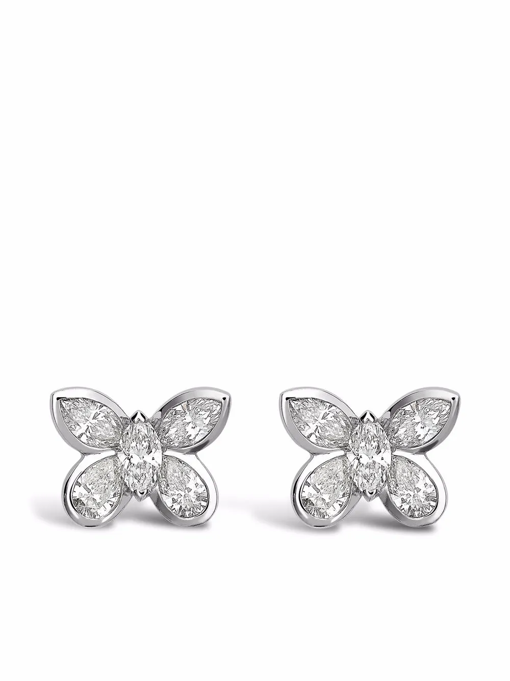 

Серьги-гвоздики Butterfly из белого золота с бриллиантами Pragnell, серебяный