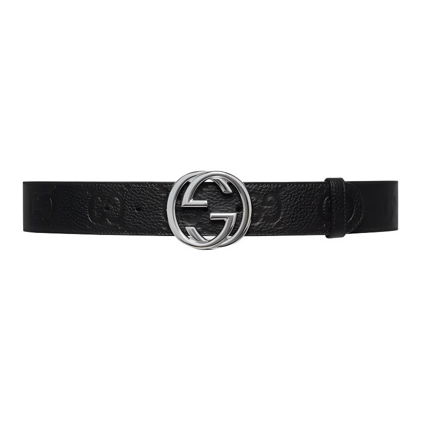 

GUCCI Широкий пояс с переплетающейся пряжкой G, Black
