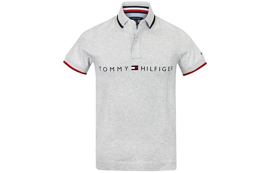 

Рубашка поло мужская светло-серая Tommy Hilfiger, серый