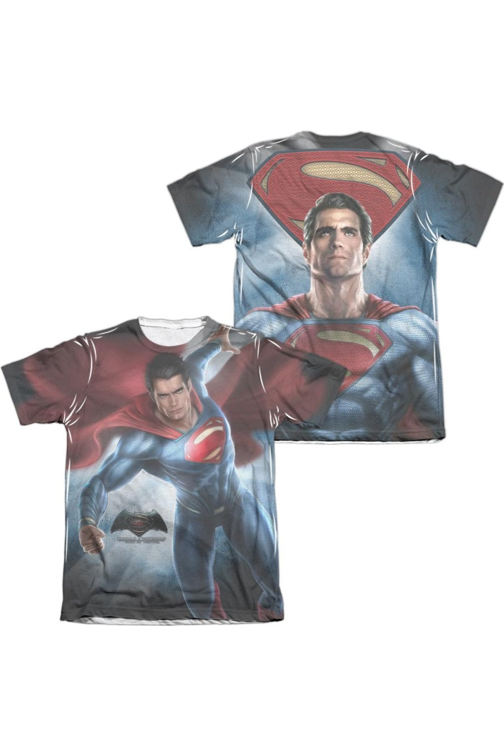 

Футболка с коротким рукавом Batman V Superman Superman Light (принт спереди/сзади) для взрослых из полиэстера/хлопка Gildan, белый