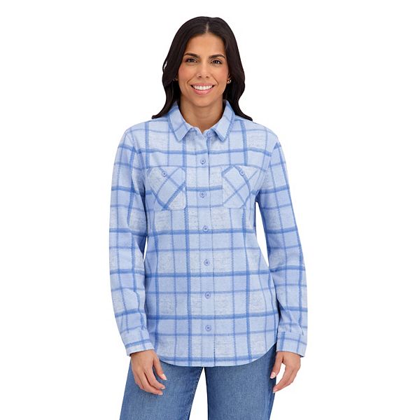 

Женская флисовая рубашка в клетку Billy с длинным рукавом Zeroxposur, Blue Elgin