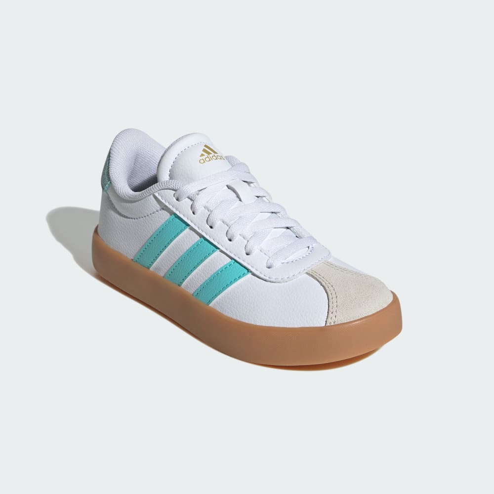 Кроссовки Adidas VL Court 3.0 Shoes Kids, цвет Cloud White/Flash Aqua/Alumina — фото 4