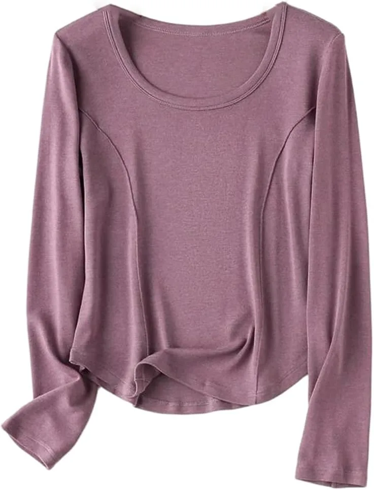 

Женский топ из шерстяной смеси с длинными рукавами и облегающим кроем Mkjuuior