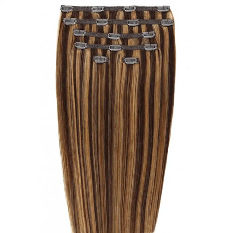 

Накладные волосы gold24 clip-in extensions #4 braun - 60 cm Gold24, #4/27 braun/blond mix - 60 cm, количество 1 шт.