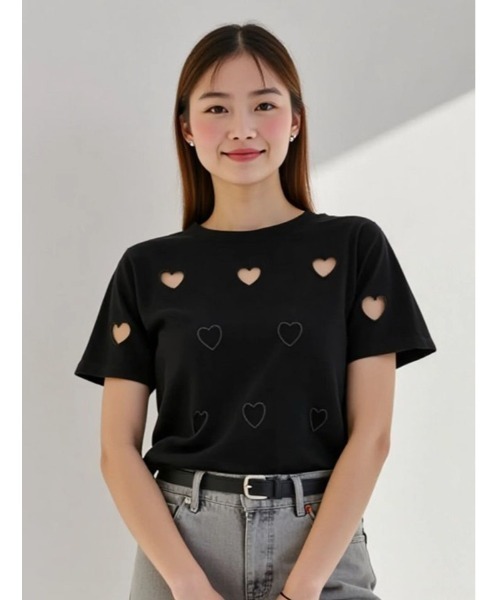 

Футболка с принтом в виде сердца Fifth, черный