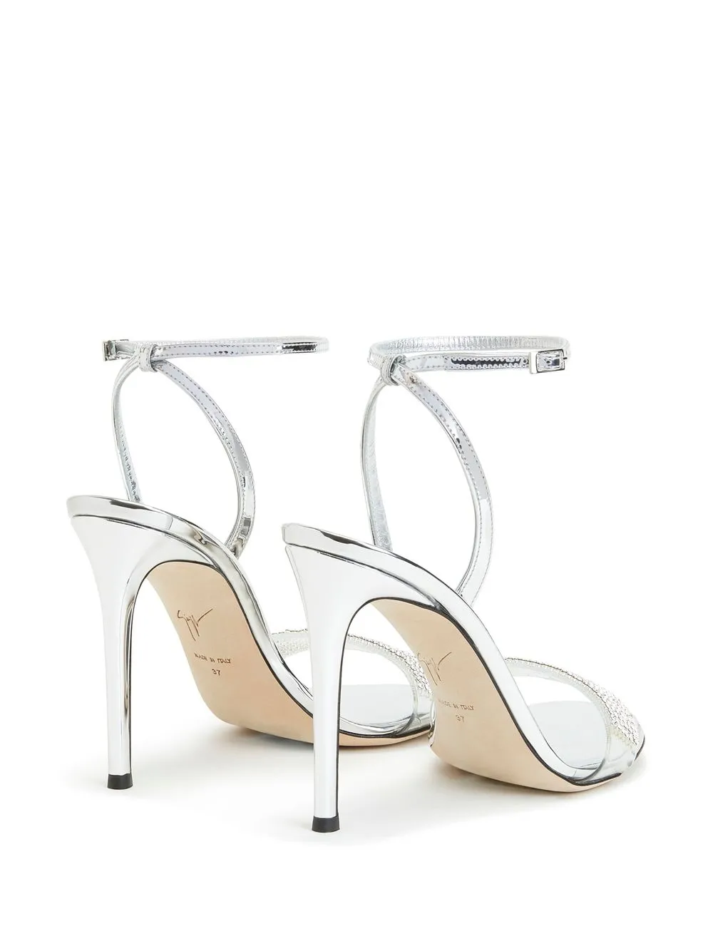 Босоножки Erwan 105 со стразами Giuseppe Zanotti, серебяный — фото 3